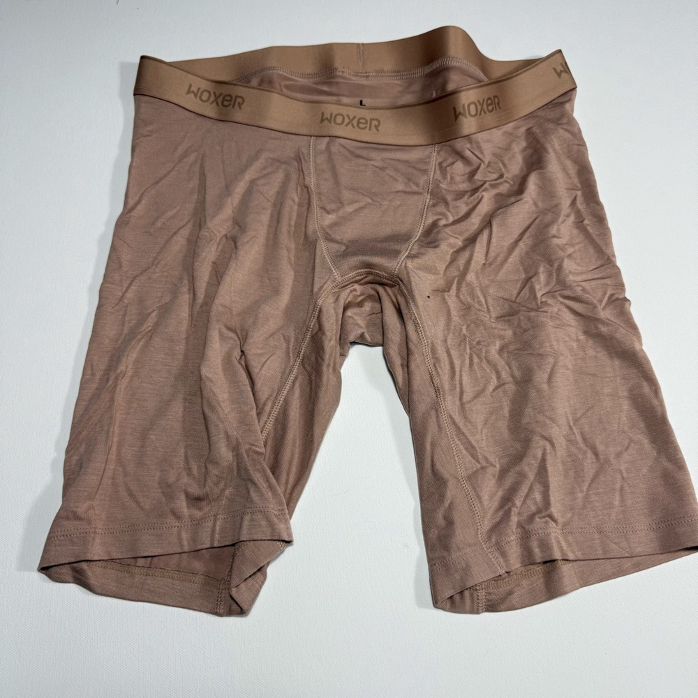 Men's WOXER Biker Mocha Boxer Briefs Size L Brown